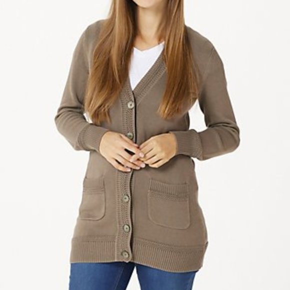 Isaac Mizrahi Live! Button Front Sweater Cardigan  10043 - Picture 1 of 2